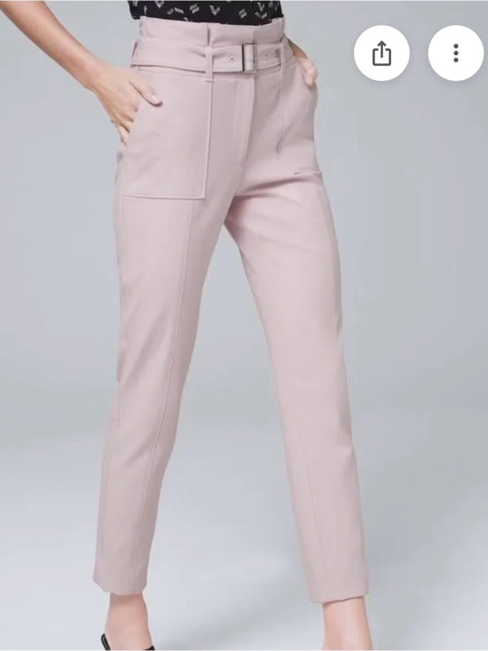 White House Black Market Cargo Tapered Ankle Pants in Cottage Rose